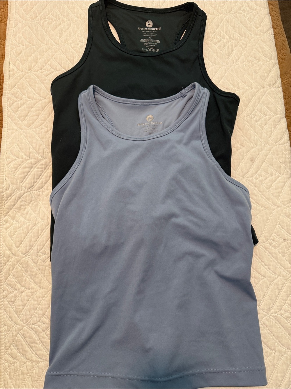 90 Degree By Reflex Racerback Tank Tops in Hunter greenand Light Blue (Set of 2)